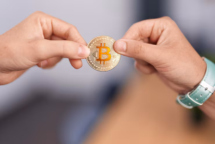 Cryptocurrency trading interface on a laptop screen