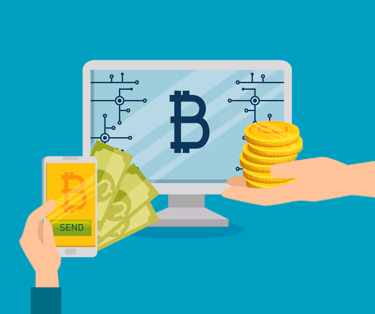 Crypto trading platform charts on screen